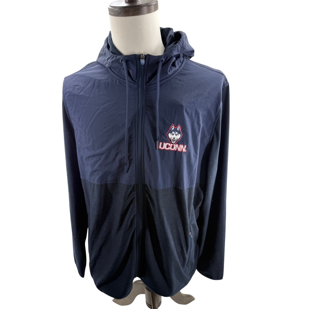 Antigua UConn Huskies Mens Full Zip Hoodie Jacket Stitched XLarge